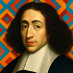 Imagen de Spinoza realizada con Canva Pro.