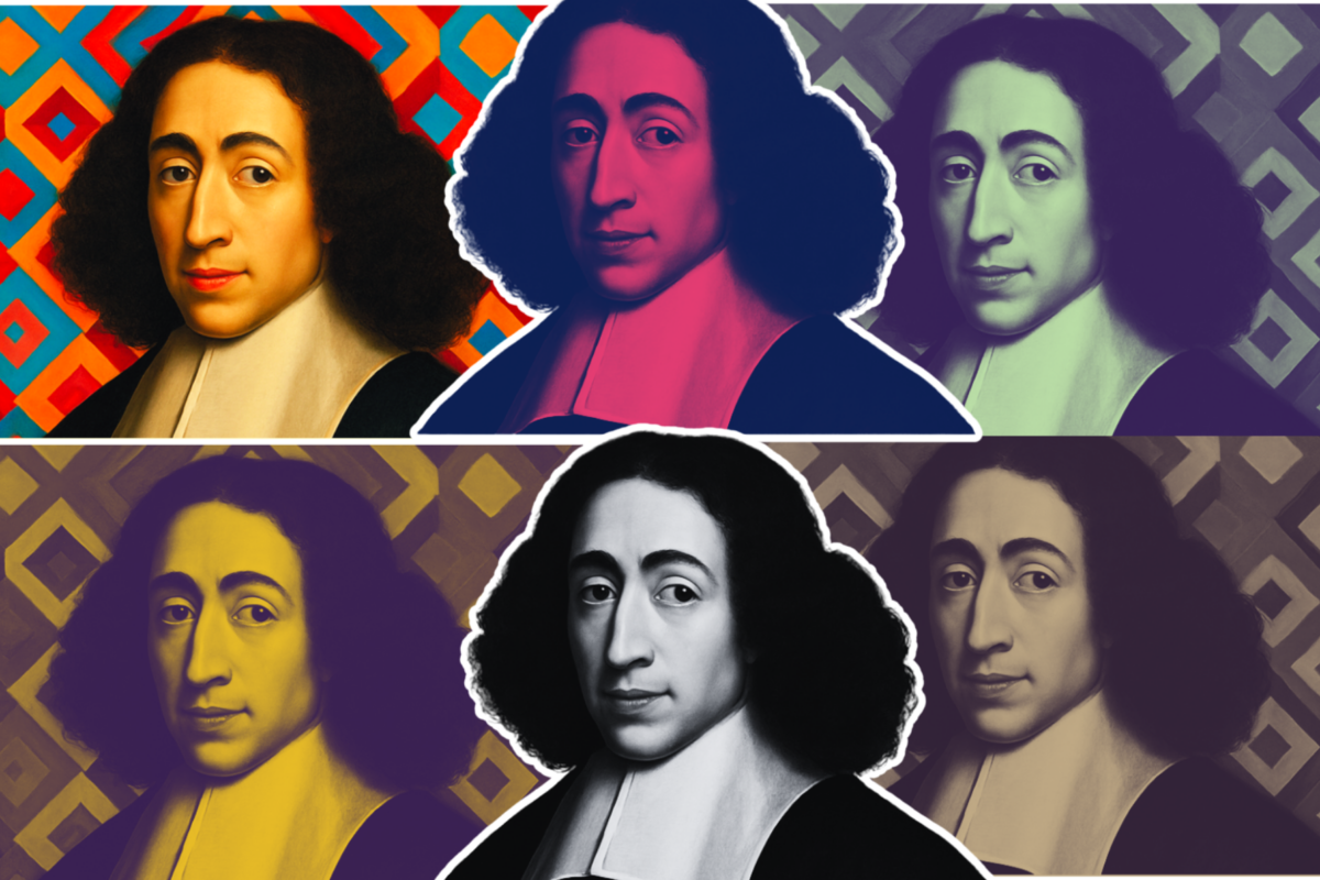 Diseño realizado a partir de la imagen de Spinoza realizada con Canva Pro.