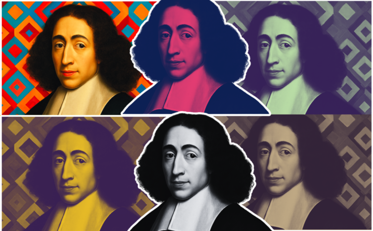 Diseño realizado a partir de la imagen de Spinoza realizada con Canva Pro.