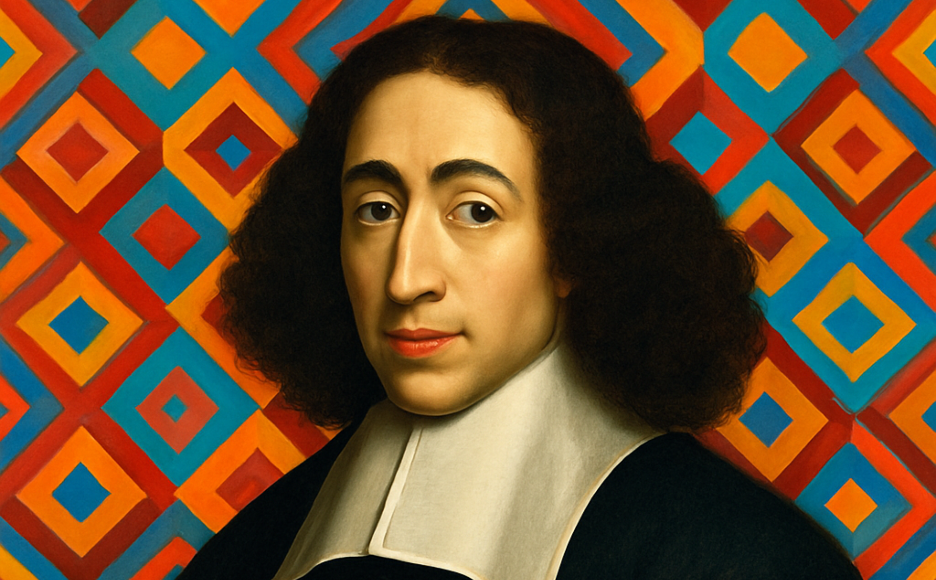 Imagen de Spinoza realizada con Canva Pro.