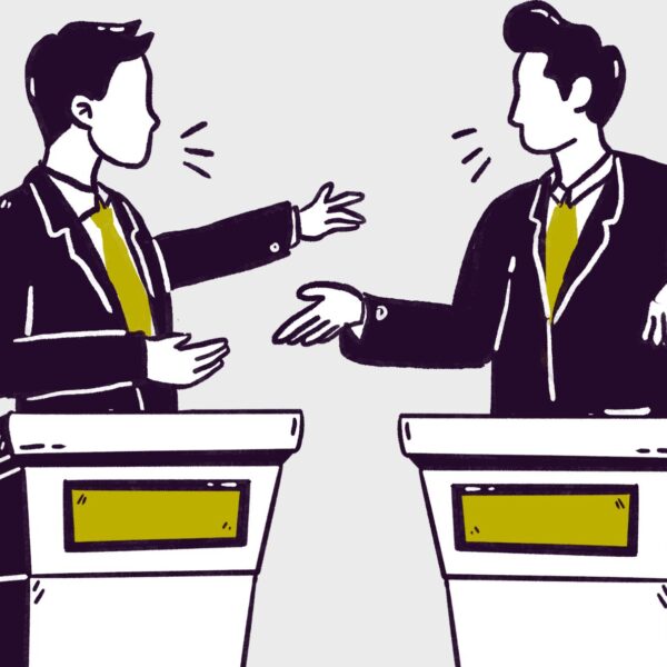 La polarización es uno de los grandes asuntos del presente. Diseño a partir de imagen extraída de Canva Pro.