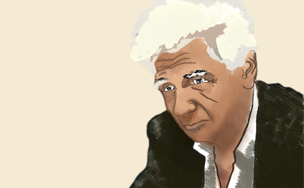 Página de Inicio 2025 Ilustración de Jacques Derrida del usuario pabloseca, extraída de Wikimedia Commons (CC 3.0).