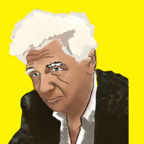 Ilustración de Jacques Derrida del usuario pabloseca, extraída de Wikimedia Commons (CC 3.0).