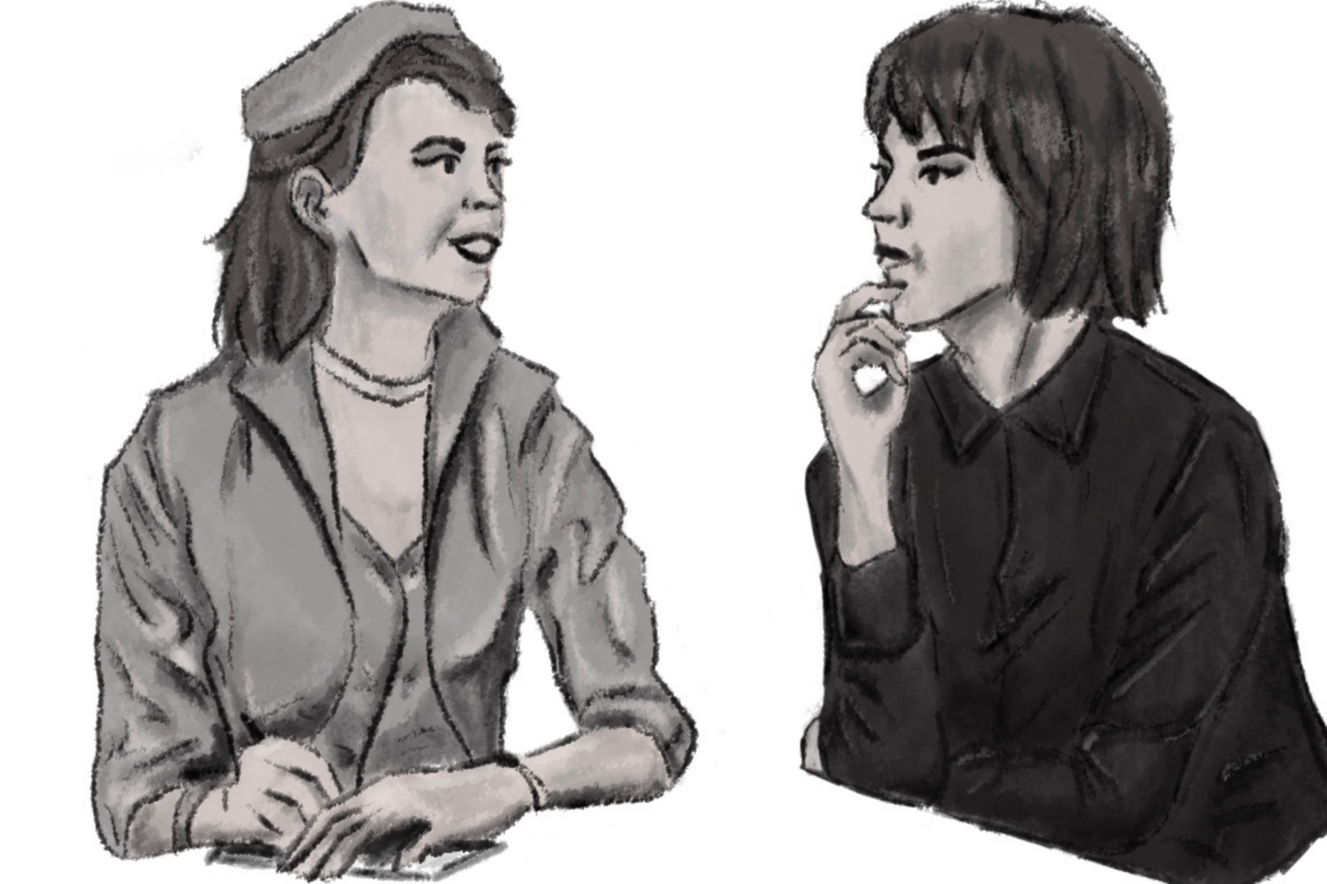 Sylvia Plath e Ingeborg Bachman conversan sobre la locura. Ilustración de Cristina Badiu.