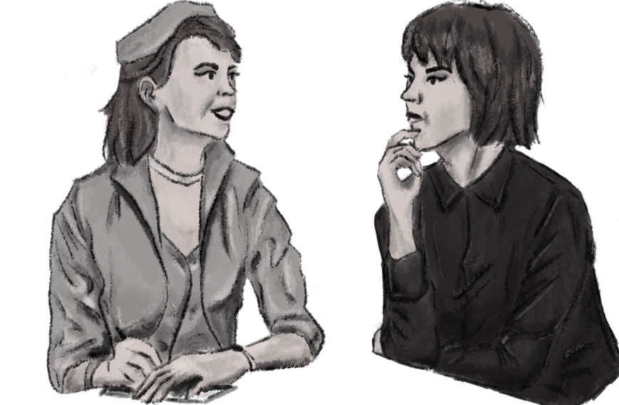 Sylvia Plath e Ingeborg Bachman conversan sobre la locura. Ilustración de Cristina Badiu.