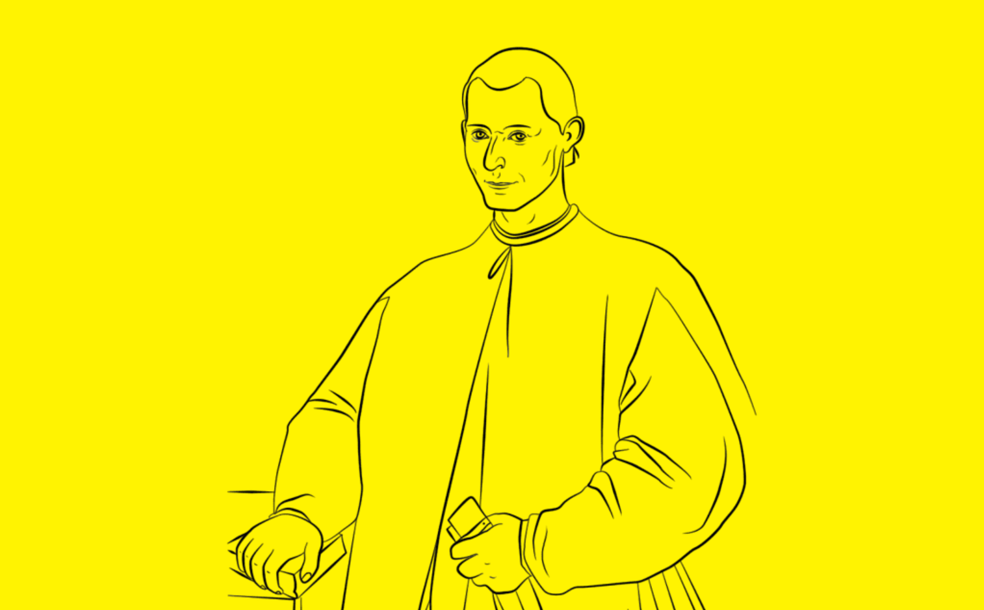 La vida de Maquiavelo (diseño realizado a partir del retrato hecho por Santi di Tito, licencia CC 4.0).