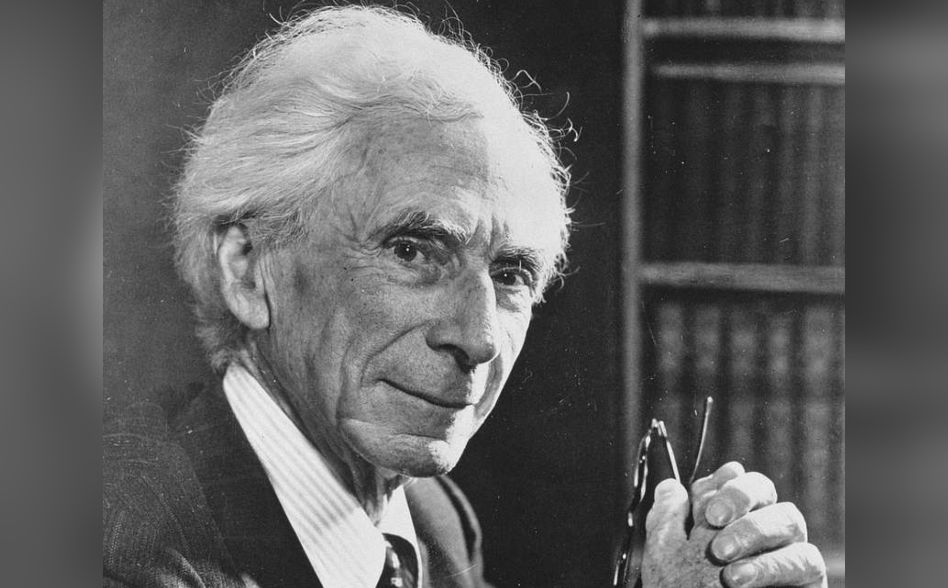 FotografÃ­a de Bertrand Russell realizada en1949 (autor desconocido, licencia CC.)