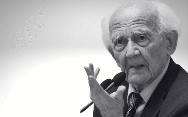 Página de Inicio 2025 La propuesta de sociedad líquida de Zygmunt Bauman transforma radicalmente la manera en que nos construimos como sujetos. Diseño a partir de fotografía de Bauman, con licencia CC BY 3.0, extraída de Wikimedia Commons.