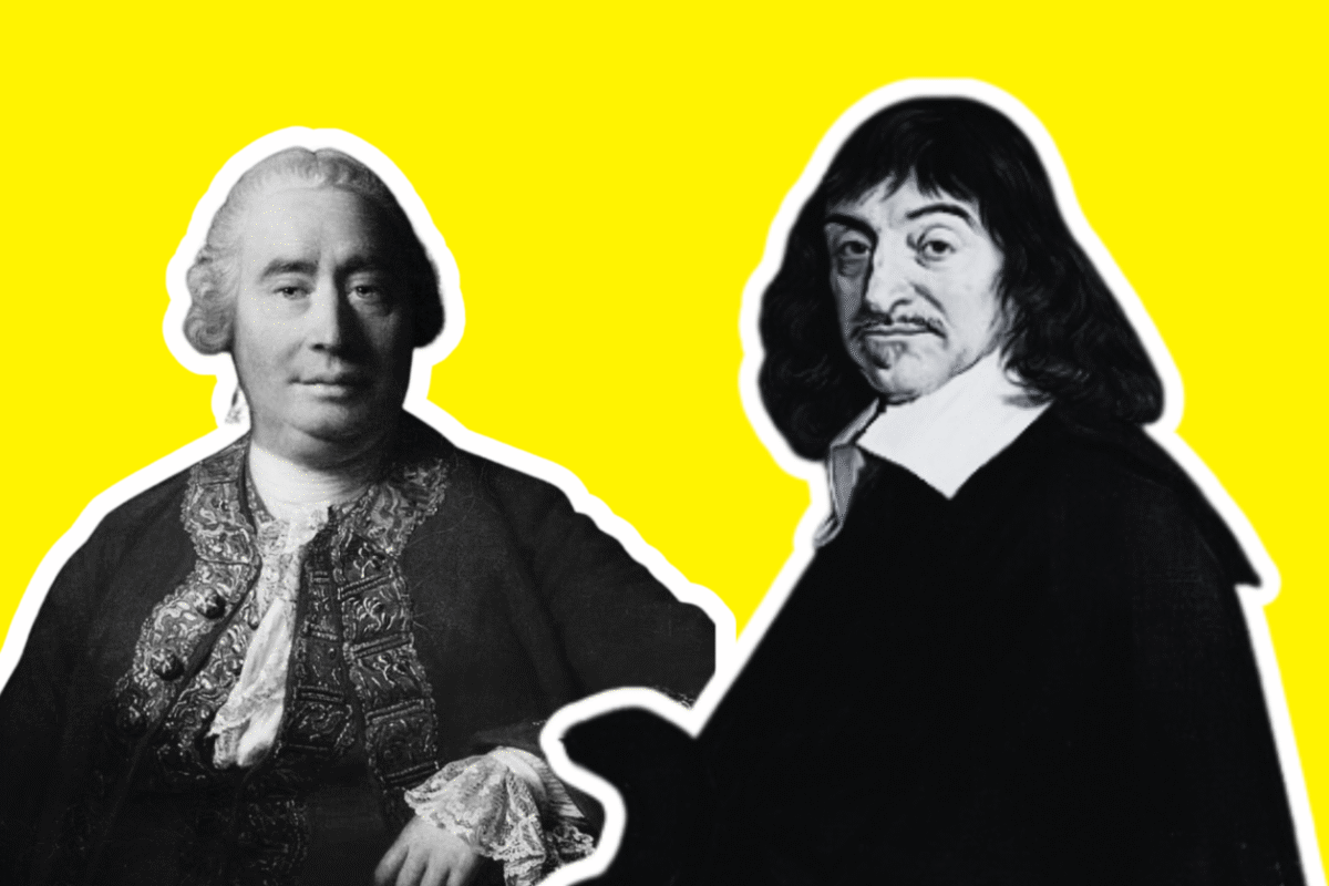 Diseño de imagen de Hume y Descartes realizado a partir de las imágenes de Wikimedia Commons (licencia CC).