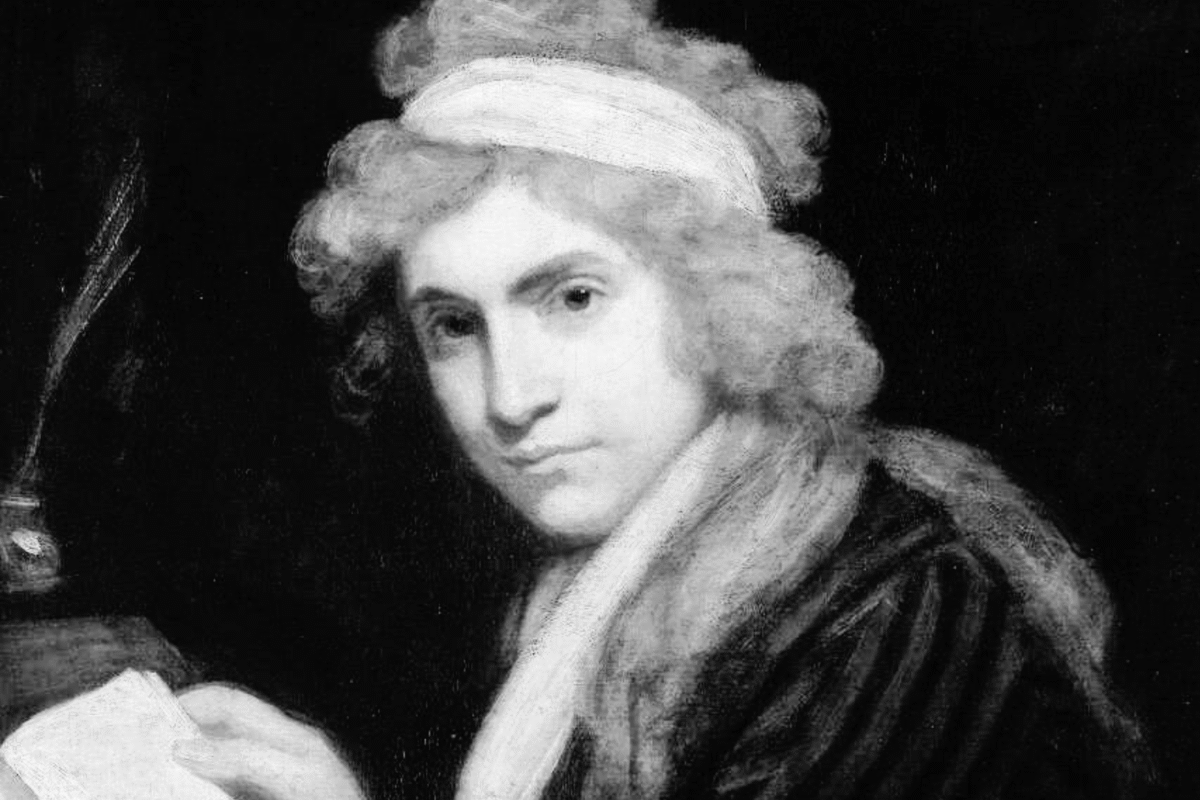 Feminismo(s) Mary Wollstonecraft pasó a la historia de la filosofía por impugnar los valores masculinos de la Ilustración y proponer una racionalidad universal. Diseño a partir de imagen de dominio público, extraída de Wikimedia Commons.