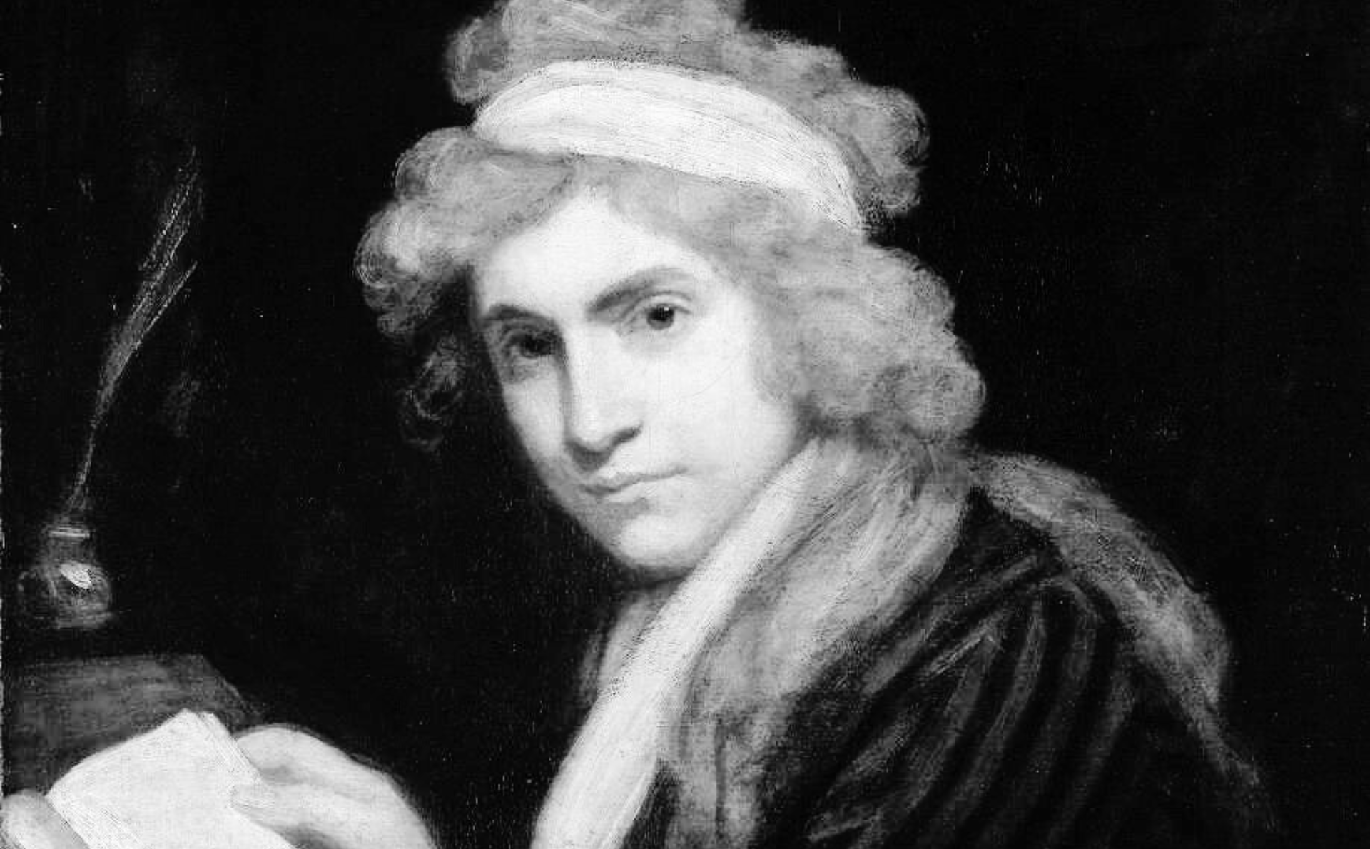 Mary Wollstonecraft pasÃ³ a la historia de la filosofÃ­a por impugnar los valores masculinos de la IlustraciÃ³n y proponer una racionalidad universal. DiseÃ±o a partir de imagen de dominio pÃºblico, extraÃ­da de Wikimedia Commons.