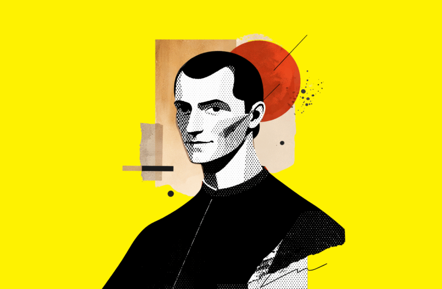 La vida de Maquiavelo: del destierro a la escritura Diseño realizado a partir de la ilustración de Maquiavelo realizada con Sora (licencia CC).