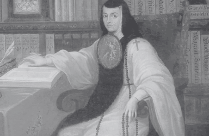 Diseño realizado a partir del retrato de Sor Juana Inés de la Cruz (aprox 1750) realizado por Miguel Cabrera (licencia CC).