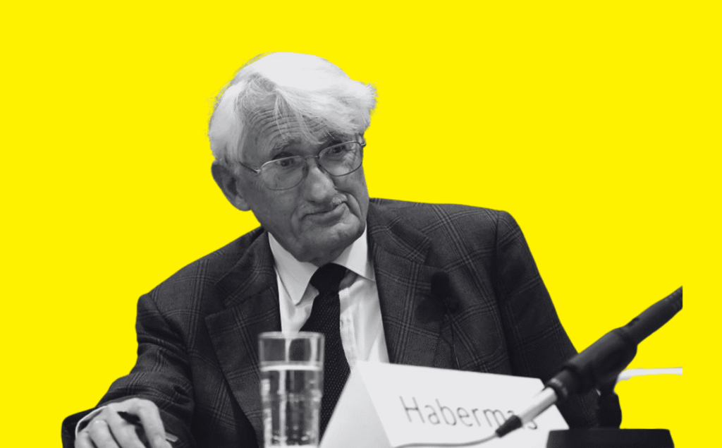 Habermas vivió casi 97 años: nació en junio de 1929 y murió en marzo de 2026. Imagen a partir de una fotografía de Habermas realizada por Wolfram Huke (licencia CC BY-SA 3.0).