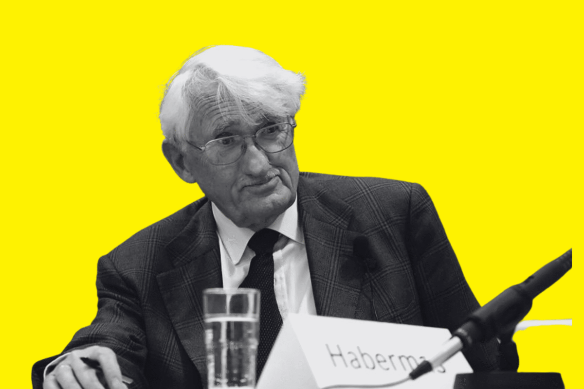 Habermas vivió casi 97 años: nació en junio de 1929 y murió en marzo de 2026. Imagen a partir de una fotografía de Habermas realizada por Wolfram Huke (licencia CC BY-SA 3.0).