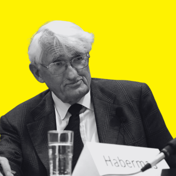 Habermas vivió casi 97 años: nació en junio de 1929 y murió en marzo de 2026. Imagen a partir de una fotografía de Habermas realizada por Wolfram Huke (licencia CC BY-SA 3.0).
