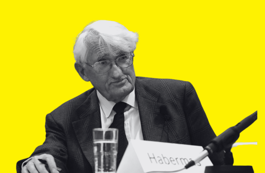 Habermas vivió casi 97 años: nació en junio de 1929 y murió en marzo de 2026. Imagen a partir de una fotografía de Habermas realizada por Wolfram Huke (licencia CC BY-SA 3.0).