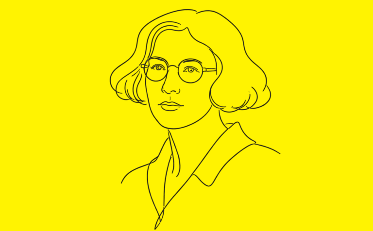 Ilustración de Simone Weil realizada por Sora (licencia CC).