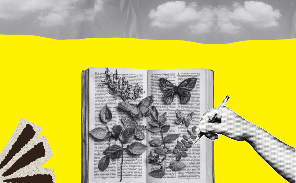 Página de Inicio 2025 El libro, ¿es una puerta o es un espejo? ¿Nos abre un cielo de posibilidades ante nosotros o nos permite desentrañar lo que hay dentro de cada uno? Diseño realizado a partir de la ilustración de FreePiks y los elementos de Canva Pro (licencia CC).