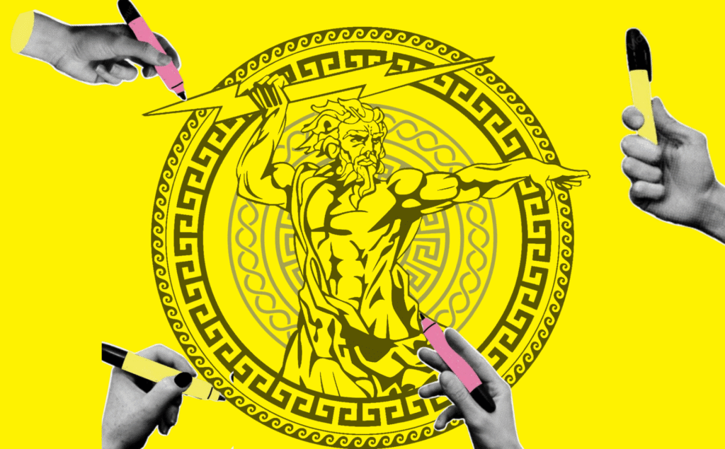 ¿Dios ha muerto? En la Antigua Grecia ya podemos encontrar las primeras críticas a la religión y a Dios (diseño realizado a partir de elementos de Freepik, licencia CC).