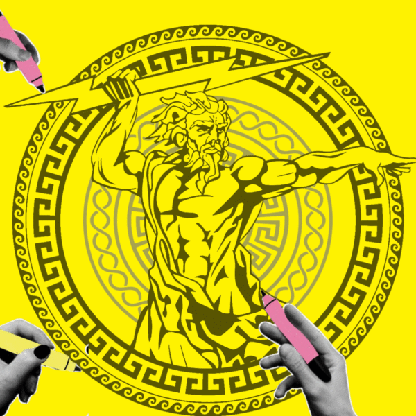 ¿Dios ha muerto? En la Antigua Grecia ya podemos encontrar las primeras críticas a la religión y a Dios (diseño realizado a partir de elementos de Freepik, licencia CC).
