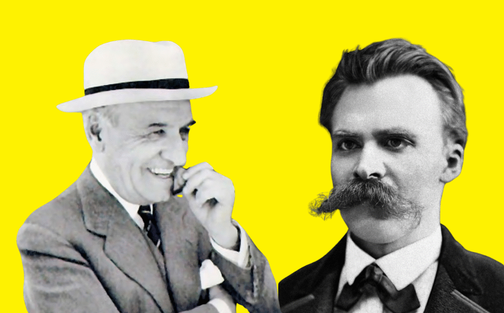 Imágenes de Ortega y Gasset (izquierda) y Friedrich Nietzsche (derecha) de Wikimedia Commons (licencia CC).