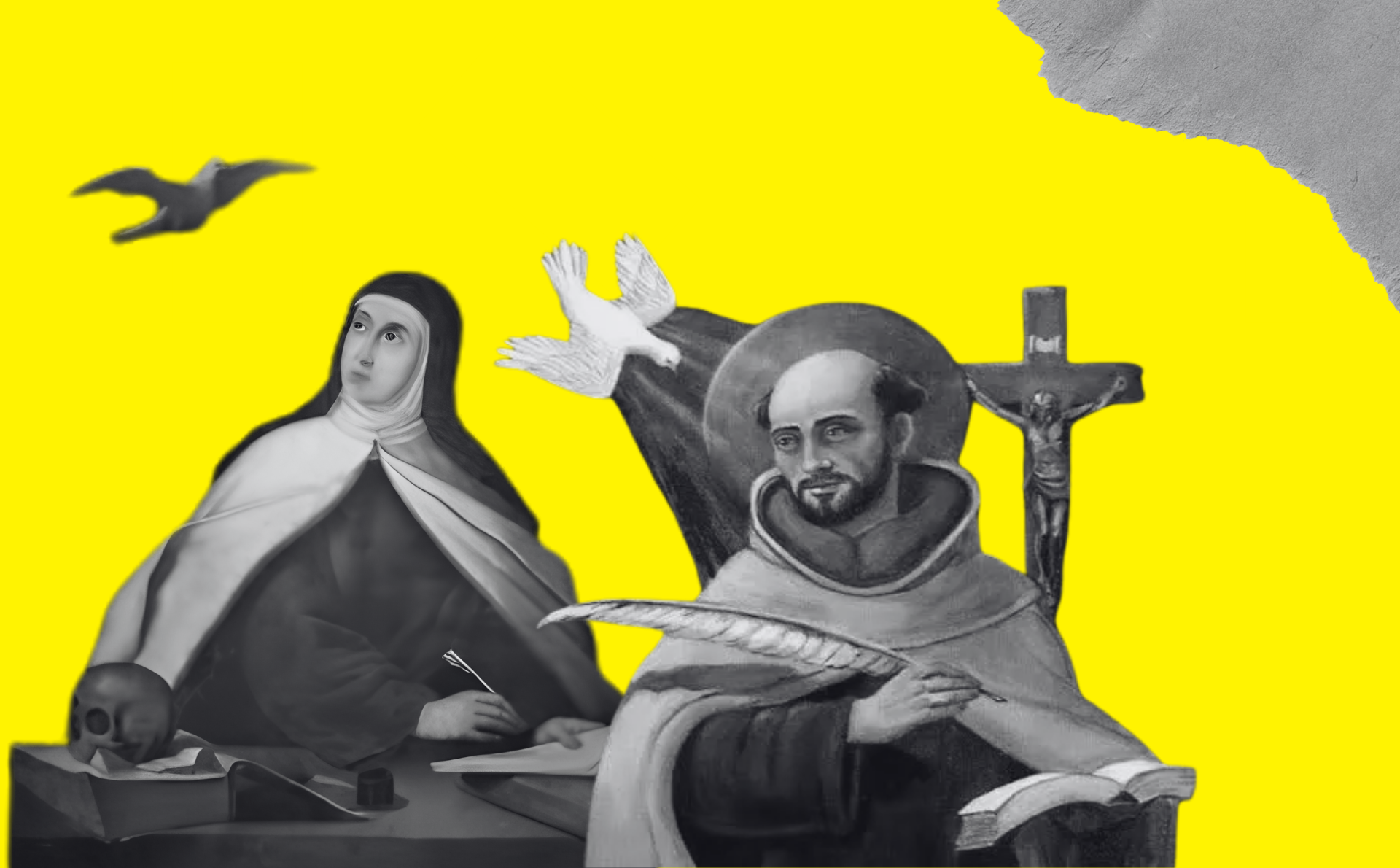 DiseÃ±o realizado a partir de las imÃ¡genes de santa Teresa (izquierda) y san Juan (derecha), extraÃ­das ambas de Wikimedia Commons, y los elementos grÃ¡ficos de Freepiks y Canva Pro (licencia CC).