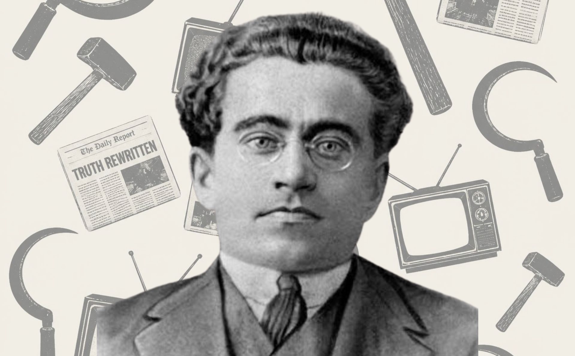 Antonio Gramsci se ha convertido en una figura fundamental para entender los siglos XX y XXI. En este artÃculo profundizamos en quién fue realmente. Diseño a partir de imagen de Gramsci de dominio público, extraÃda de Wikimedia Commons y fondo hecho con la IA de Canva Pro.