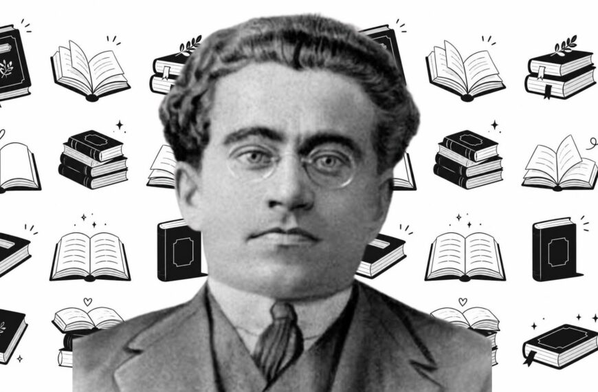 En este diccionario, abordamos los principales conceptos para entender el pensamiento de Gramsci. Diseño a partir de imagen de Gramsci de dominio público, extraída de Wikimedia Commons y fondo hecho con la IA de Canva Pro.
